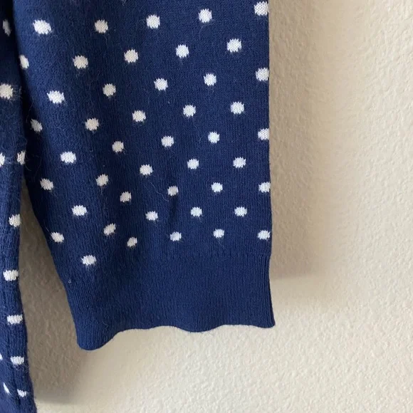 Polo Ralph Lauren Women’s CrewNeck Navy&White Polka Dot Sweater w/Backbow Size M - Picture 6 of 13